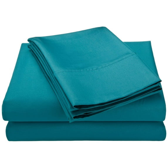 600 Thread-Count Wrinkle-Resistant Cotton-Blend Sheet Set Teal / Full
