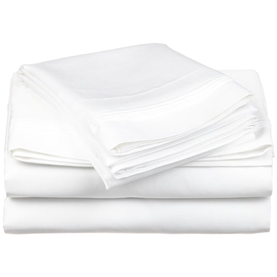 600 Thread-Count Wrinkle-Resistant Cotton-Blend Sheet Set White / Cal King