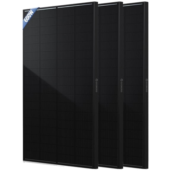 ECOBOSS 600W Solar Panel Kit (3 x 200W) N-Type 16BB 12V Monocrystalline IP68 Waterproof Module for RV Marine and Off-Grid Systems
