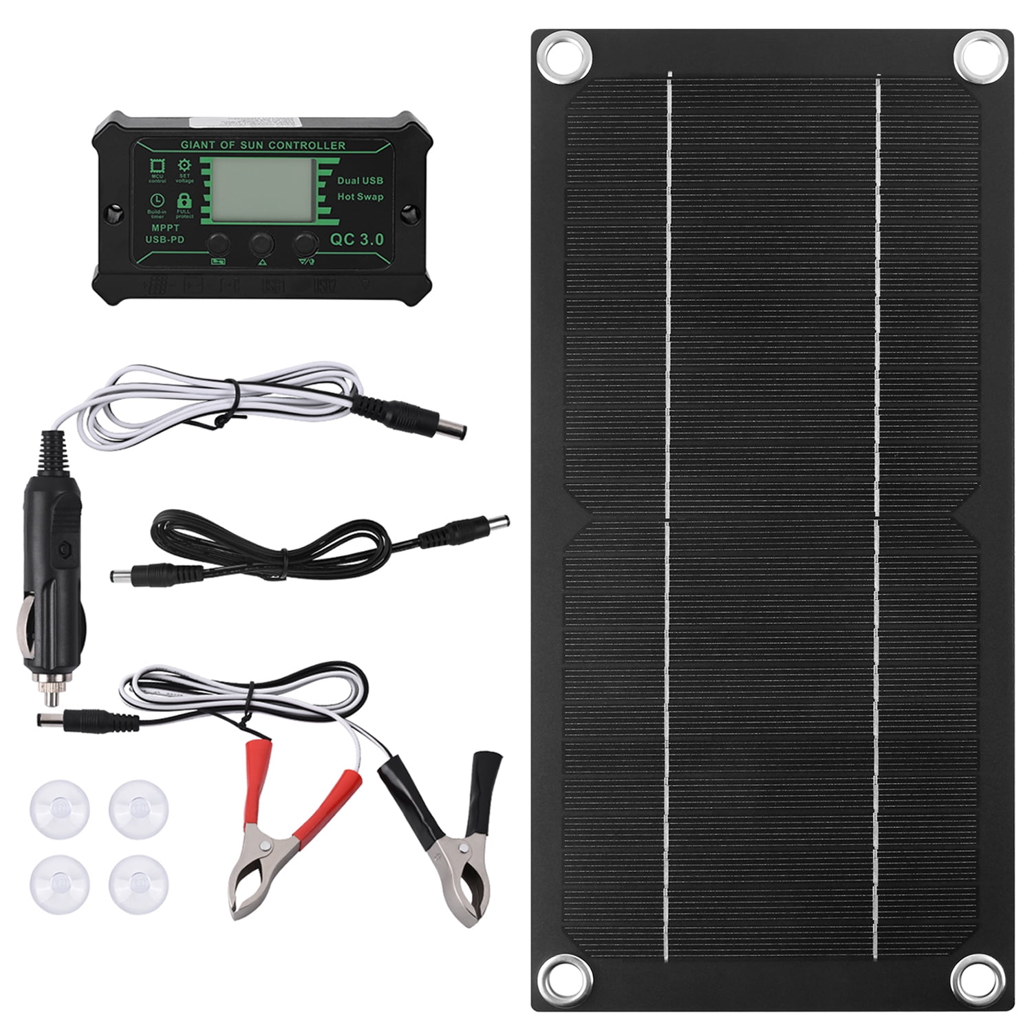 Natubeau 600WSolarPanelKit, Monocrystalline Silicon 100A Charge Controller Solar Panel Kit,Portable SolarPanelKit with Extension Cable Battery Clip for RV, Camping, OutdoorActivities