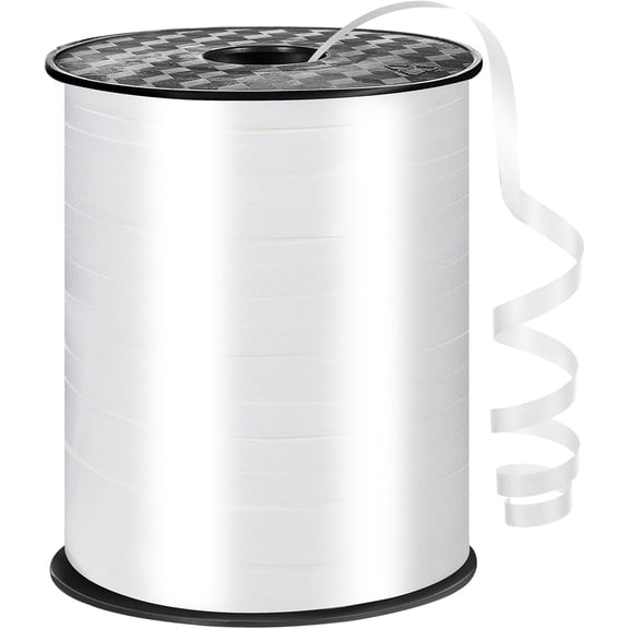 600 Yards White Curling Ribbon 1/5 Inch Balloon String Thin Ribbons for Art Crafts Gift Wrapping Wedding Birthday Party Easter Decorations