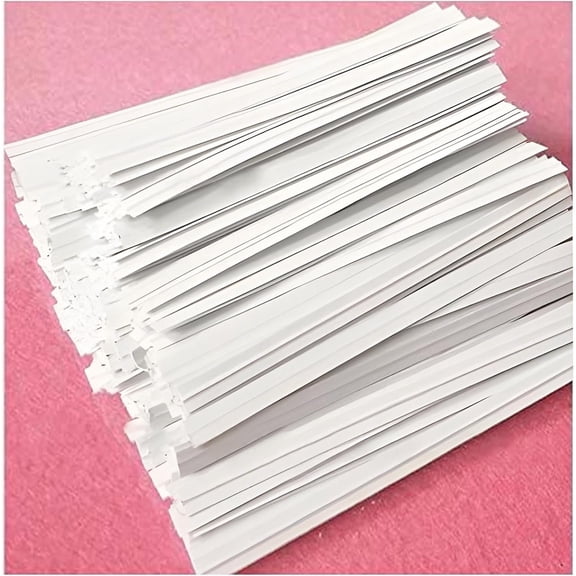 600 count 5" White Paper Twist Ties Bread Ties White Twist Ties Twisty-Ties Bag Ties Twist Ties for Bags Bread Wire Ties Twist Tie for Party Cello Candy Bread Coffee Bags Cake Pops