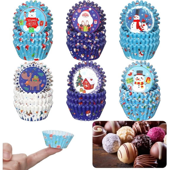 600 count Christmas Candy Cups Paper Mini Baking Liners, Lovely