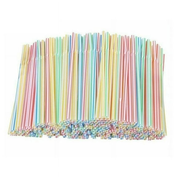 600 counts Rainbow Flexible Drinking Straws Disposable Straws Plastic Curved Bendable Drinker Tube Straw Party Accessories