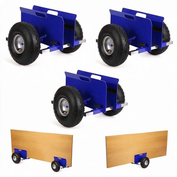 600 lb Adjustable Panel Dolly Cart Drywall Sheet Slab Mover 10 inch All-Terrain Tires Heavy Duty Rolling Utility Push Cart for Jobsite Workshop