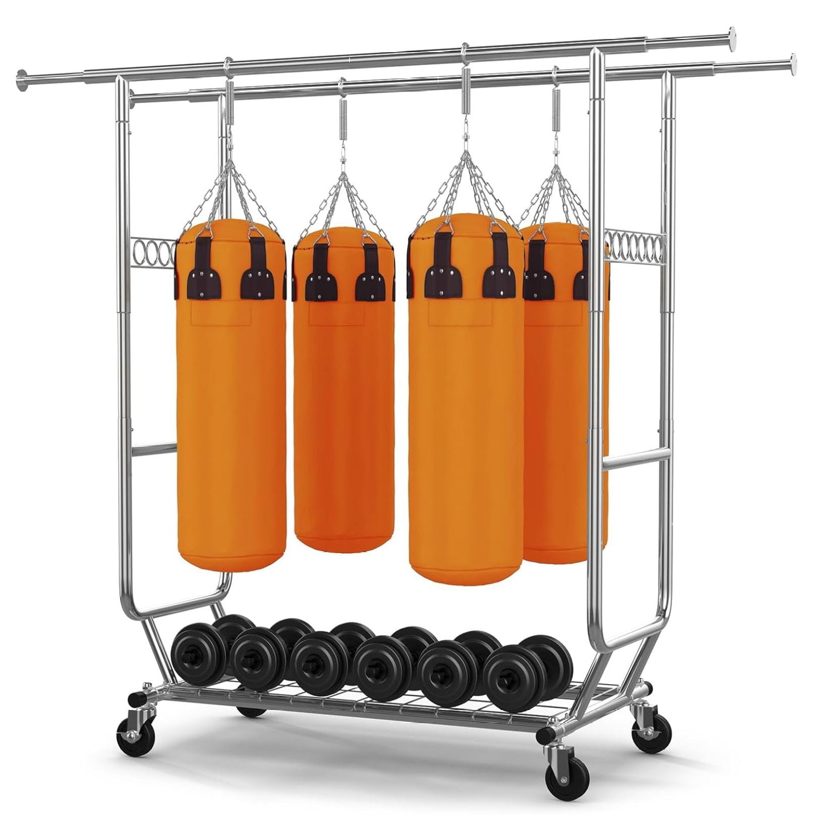 600 lbs Clothing Garment Rack with Shelves Clothing Racks on Wheels ...