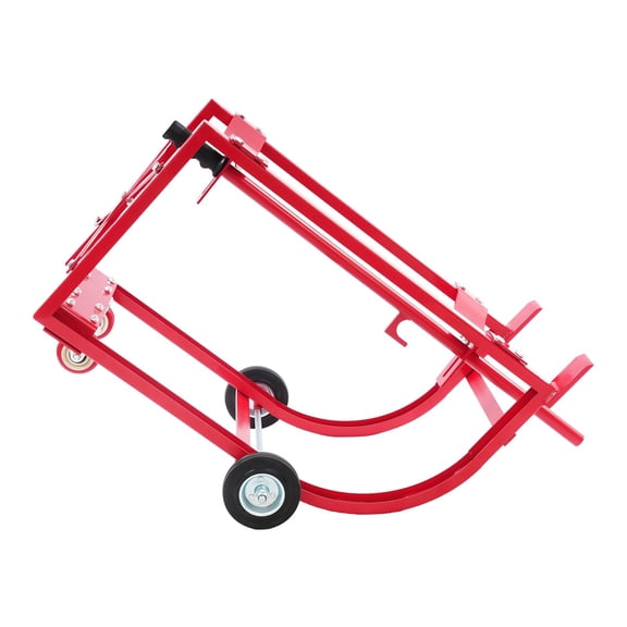 600 lbs Heavy Duty Drum Cradle with Wheels, 55 Gallon Steel Oil Drum Dolly, Rolling Barrel Cart with Retractable Handle and Baffles, Mobile Industrial Drum Tilter & Mover for Garage & Warehouse
