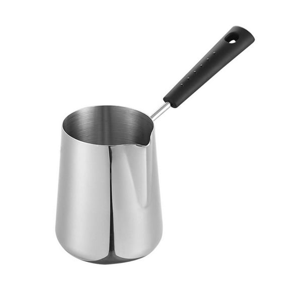 600 ml stainless steel milk pot, milk pot, milk butter warmer, household milk pot, milk pot with spout, for heating milk and making coffee at home