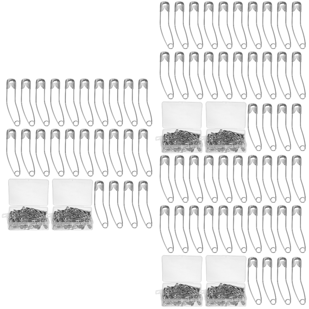 600 pcs Safety Pins Stainless Steel Curved Pins Durable Curved Safety