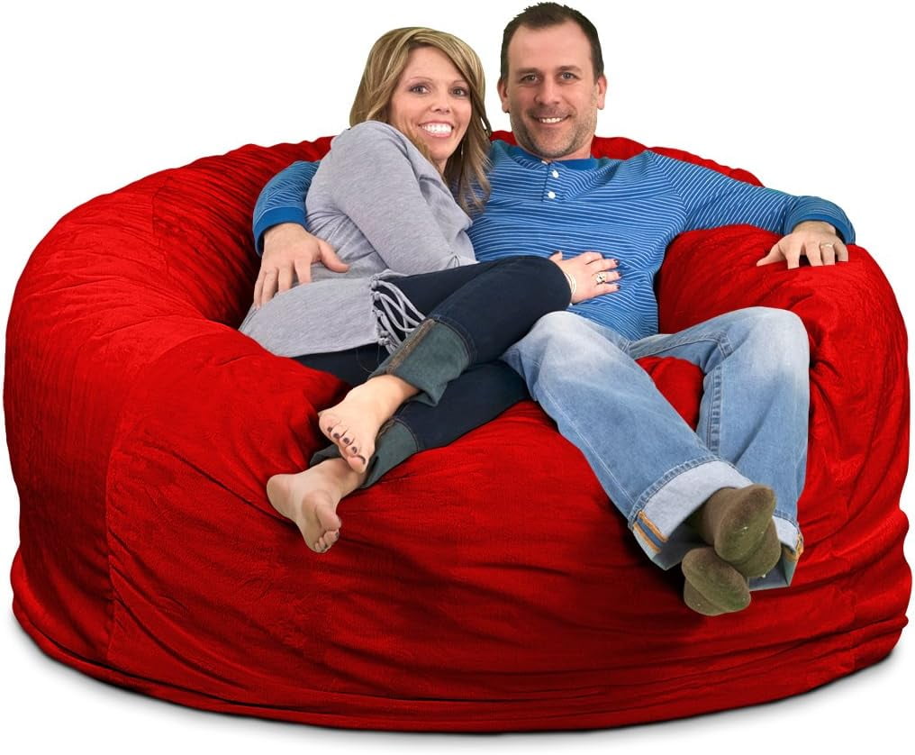 Enasui Bean Bag Chairs, 7ft Giant Bean Bag Chair for Adults, Big Bean Bag  Cover Comfy Large Bean Bag Bed (No Filler, Cover only) Fluffy Lazy Sofa  (Dark Grey), 7ft(180*90cm) 