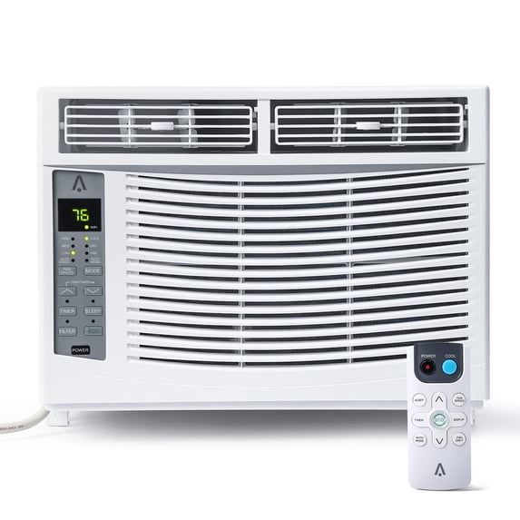 6000 BTU Smart Window Air Conditioner - 110-115V AC Unit, Fast Cooling for Rooms up to 250 Sq. Ft. - Remote & App Control, Quiet 50dB, Energy Efficient - Easy Installation - Built-in WIFI