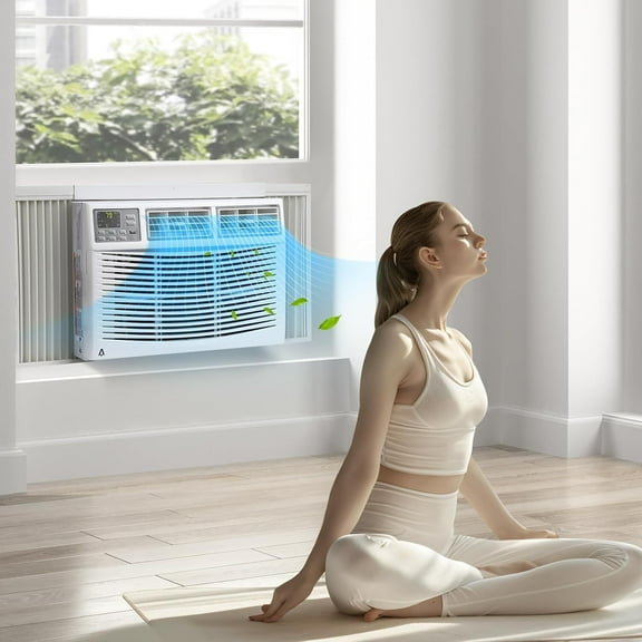 6000 BTU Window Air Conditioner With Remote Control, Window AC Cools Up to 250 Sq. Ft, Ultra Quiet Window Air Conditioner With WIFI, Dehumidifier & Energy Saving & Easy Installation, White