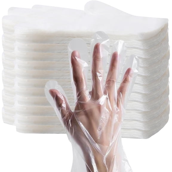 6000 Count Disposable Plastic Food Prep Gloves Transparent, for Food Service, 11.2 x 9.8 Inch, One Size Fits Most