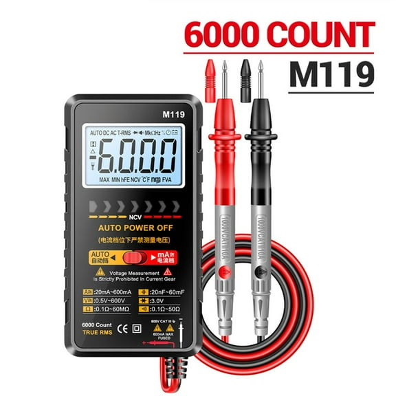 6000 Count M119 Digital Multimeter With Ncv Flashlight And Various Measurement Functions For Electronics Testing
