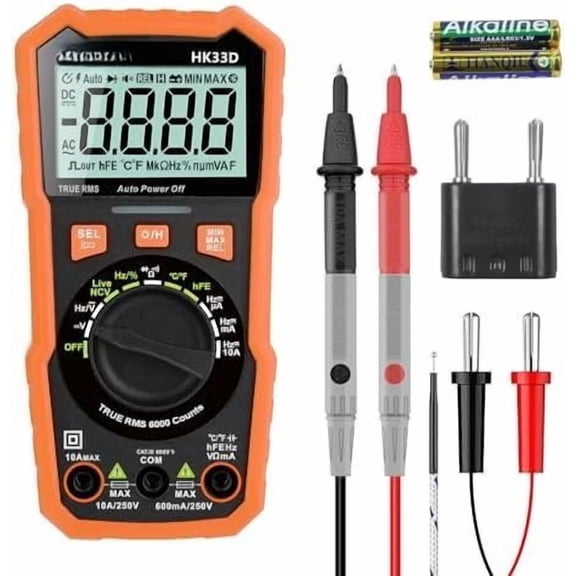 6000 Counts Digital Multimeter Voltmeter Tester with NCV, LCD for  &Current, Resistance, Capacitance, Live Wire, Frequency, Temperature, Duty Cycle, Continuity, Diode Measuring