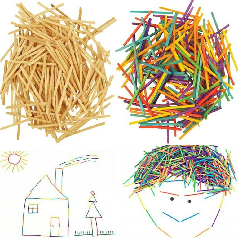 6000 Craft Wooden Sticks Matchsticks Colorful Matches Art Projects Match  Splints 