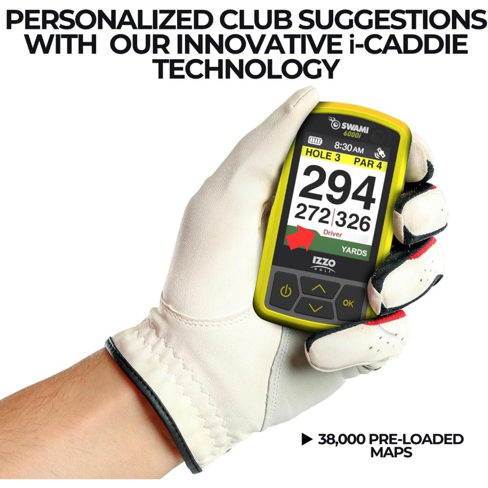 6000 Handheld Golf GPS Water-Resistant Color Display With 38,000 Course ...