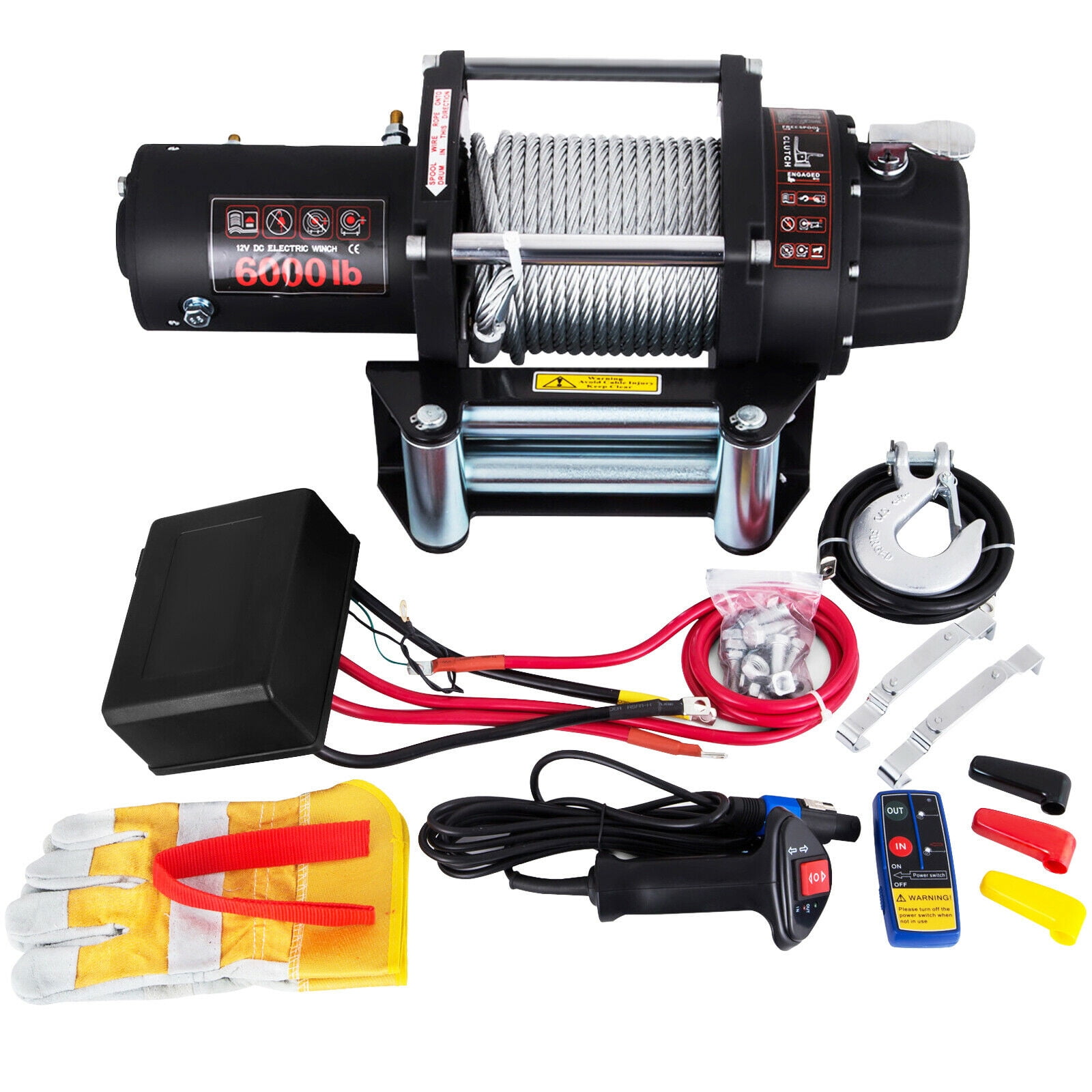 6000 LBS/2721 KG Electric Winch Strong Steel Cable With Wireless Remote Control for ATV SUV Boat Truck Trailer Off Road