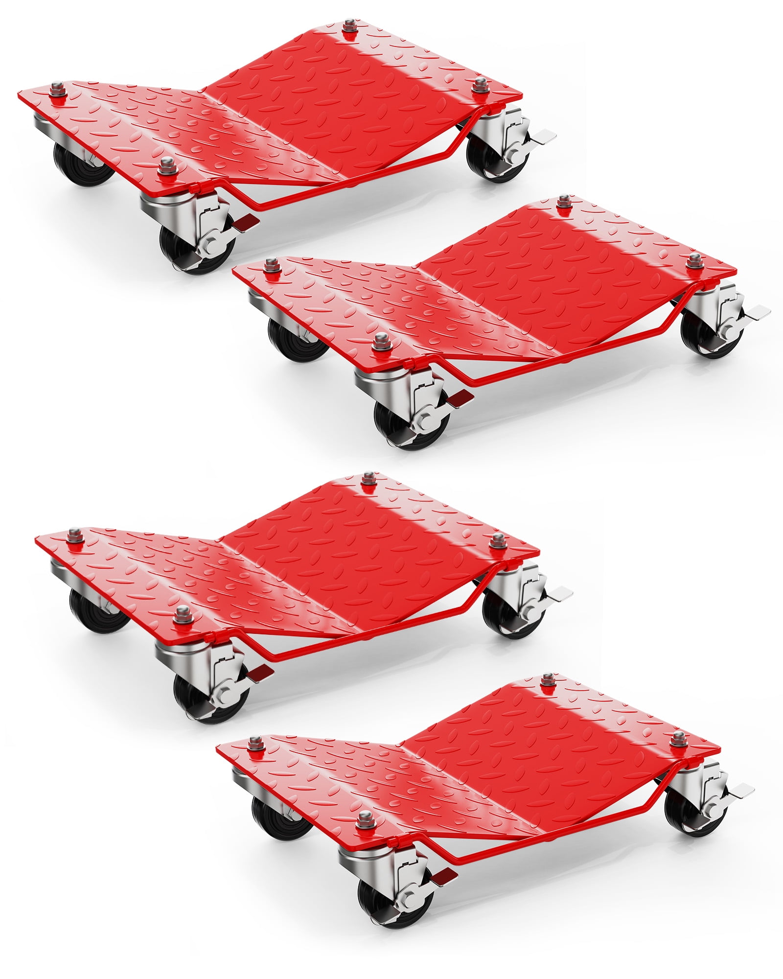 6000 LBS High-Capacity Car Dolly Set of 4 Secure Lock Design for Safe & Efficient Vehicle Moving & Garage Auto Repair