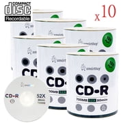 6000 Pack Smartbuy 52X CD-R 700MB 80Min Logo Non-Printable Data Blank Media Recordable Disc