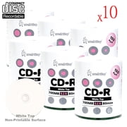 6000 Pack Smartbuy 52X CD-R 700MB 80Min White Top Non-Printable Data Blank Media Recordable Disc