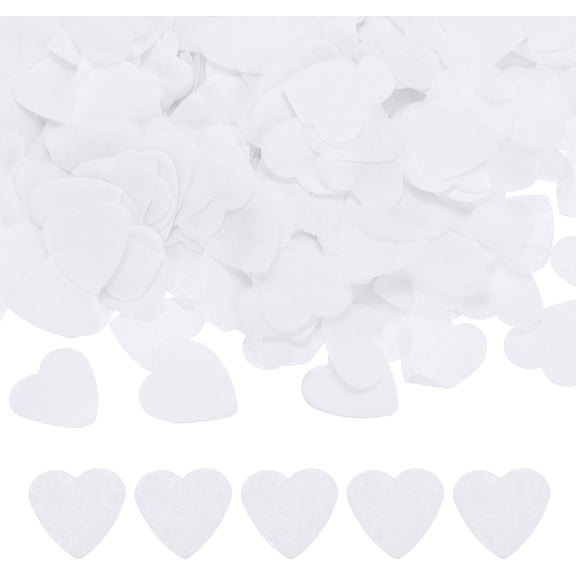 6000 Pcs 1 Inch Hearts Paper Confetti White Tissue Confetti, Colored [for Wedding, Arts Crafts, Valentine's Day]