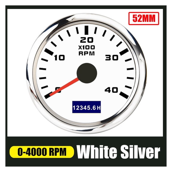 6000 RPM Tachometer 52mm Pointer 4000 RPM Tacho Meter Gauge With Red Backlight For Car Boat Marine Yacht RV 9-30V ,Wide Application