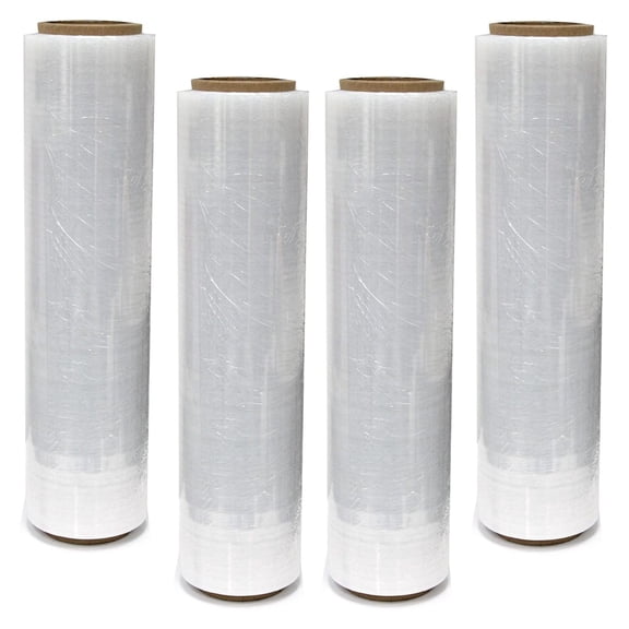 6000 SQ Feet 18-Inch 4 Rolls Plastic Film Pallet Shrink Wrap, Clear (SW184C)