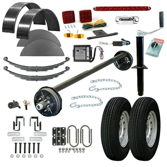 6000 lb Single Axle TK Trailer Parts Kit - 6k Capacity Heavy Duty (Drop Complete Original Series), 89/00 (Loose Spring Seats)