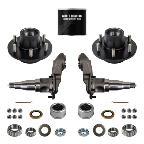 6000 lb Weld Your Own Trailer Idler Drop Axle Kit (#42 Spindle with Flange, 4" Drop - 2 1/4" Diameter)