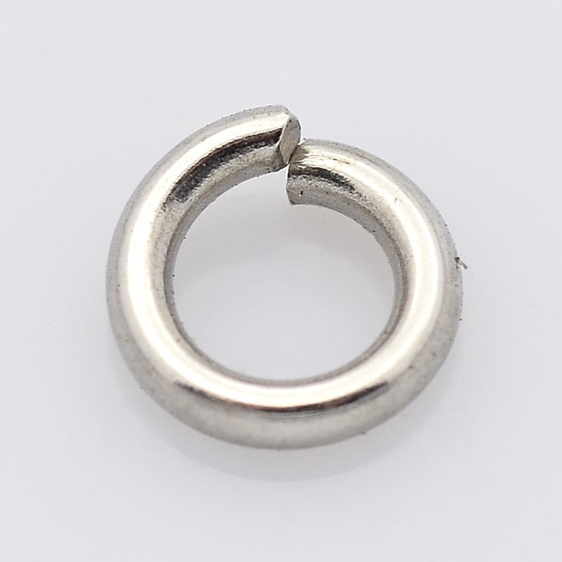6000 pc Tarnish Resistant 304 Stainless Steel Open Jump Rings Stainless Steel color 8x1.5mm Inner Diameter: 5mm