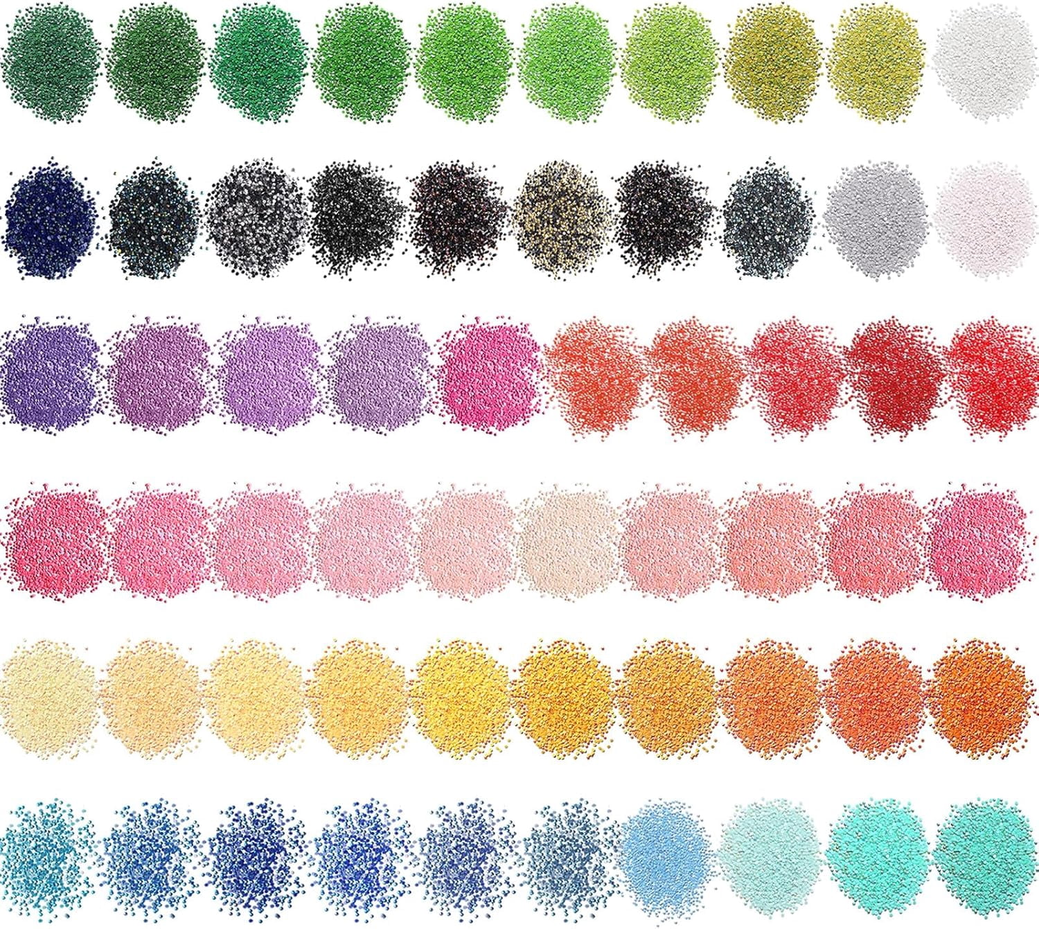 60000 Pcs 60 Color Rhinestones Diamond Painting Beads Flat Bottom Round Resin Beads Art Replacement Diamonds for DIY Craft Diamond Painting Accessories(Novel Color)