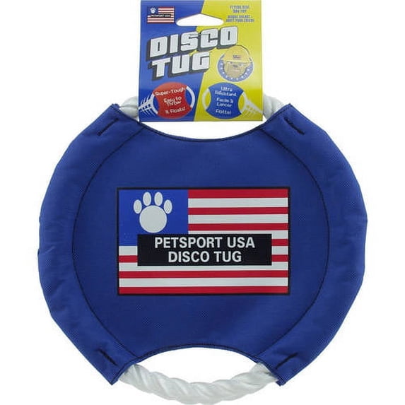 Petsport Usa Disco Tug Dog Toy - Large - 9" Diameter - (Assorted Colors)