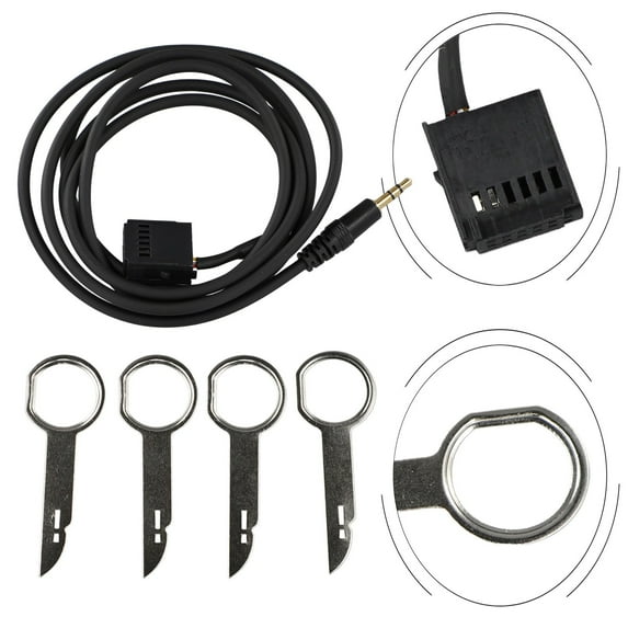 6000Cd Mp3 Audio Input Aux Cable Adapter+4X Removal Key Kits For Focus For Mondeo For Fiesta For Fusion For Galaxy For C-Max Fangkenuo