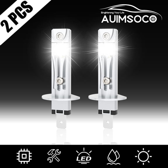 6000K 2X H1 LED Headlight Bulbs Kit High or Low 60W For Honda Prelude 1997-2001 50000 Hours Lifespan High Power Lamps