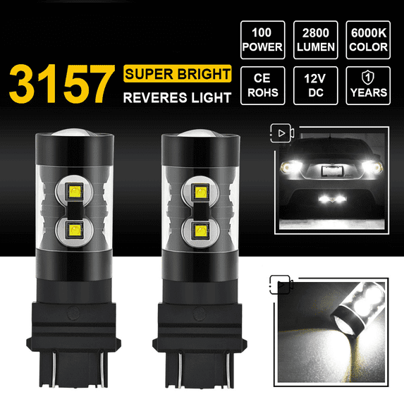 6000K 3157 LED Reverse Backup Light Bulbs for Ford F150 F250 STX XLT 2021 2022