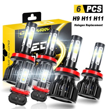 Xotic Tech 6pc LED Headlight & Fog Light Kit For Lexus RX350 2010-2015 – 6000K Xenon White