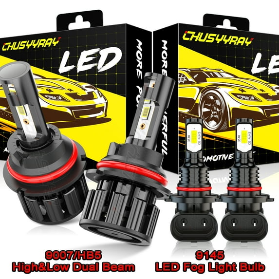 6000K 9007 LED Headlight High&Low Beam + 9006 Fog lamp Bulbs Combo Kit For Ford Ranger 1998 1999 2000