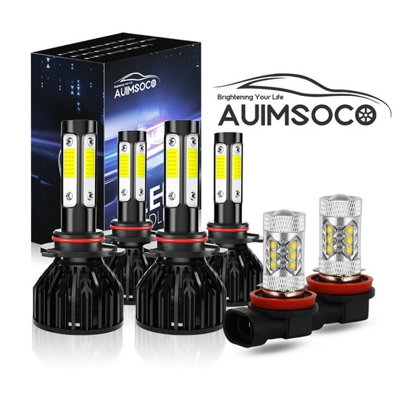 6000K Cool White LED Headlight 9005 9006 H11 Combo For Toyota Matrix 2009 2010 2011 2012 2013 2014, High Low Beam + Fog Light, 4000LM Super White Bright, Plug-N-Play