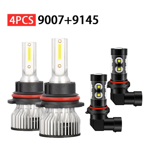6000K For Nissan Murano 2003-2007 LED Headlight High/Low Beam Fog Light Bulbs Kit,4Pcs,9007+9145/9006
