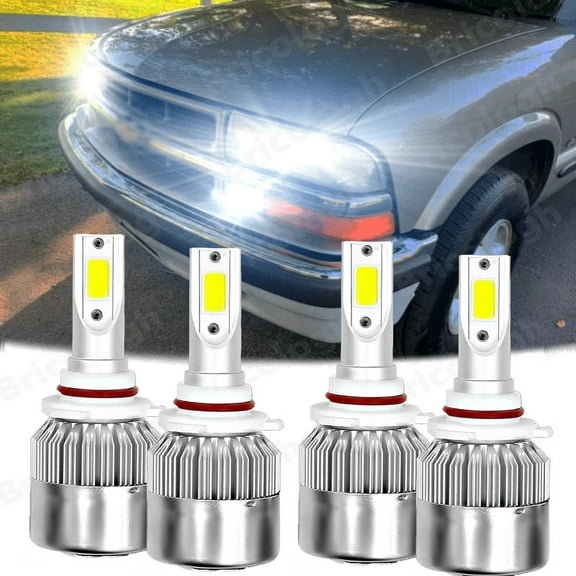 6000K Front LED Headlight Bulbs Qty 4 For Chevy S10 1994-2004 High & Low Beam
