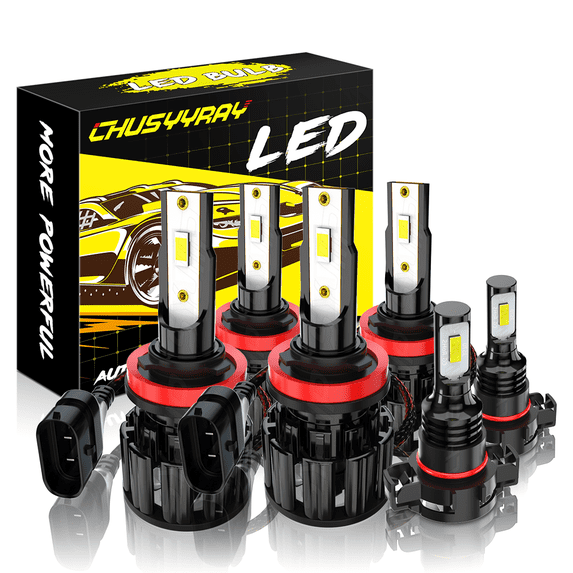 6000K H11+H11+2504 LED Headlight High Low Bulbs Fog Lights For Dodge Grand Caravan 2011-2019