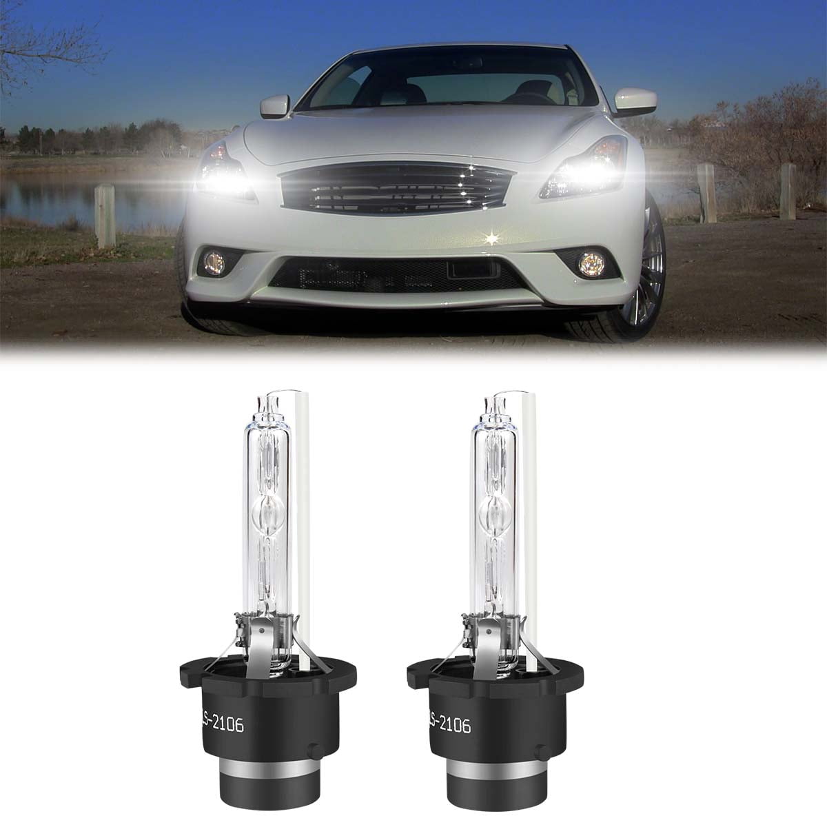 D2S 35W 6000K HID Xenon Headlight Bulbs Pair for 20082013 Infiniti G37