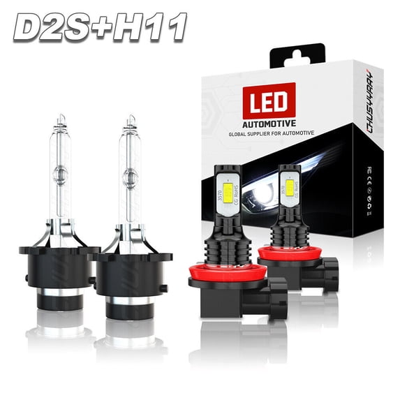 6000K HID Headlight D2S Low Beam H9 LED Fog Light Bulbs Kit For Nissan Altima 2005-2015