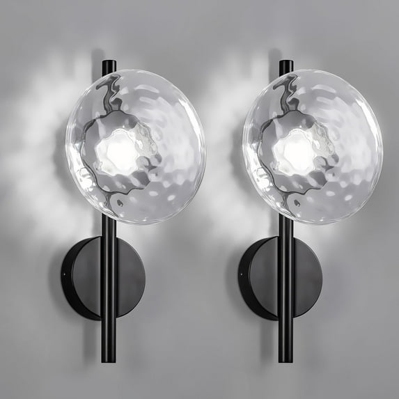 LED Bathroom Vanity Light Fixtures 8W Aluminum Wall Sconces Black Wall Sconce for Bedroom Living Room Hallway(Set of Two)