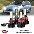 thumbnail image 1 of 6000K White LED Headlight Bulb for Honda Odyssey 2011-2022 2023 2024 High+Low Beam Bulbs 9005+H11 Combo Pack of 4, 1 of 12