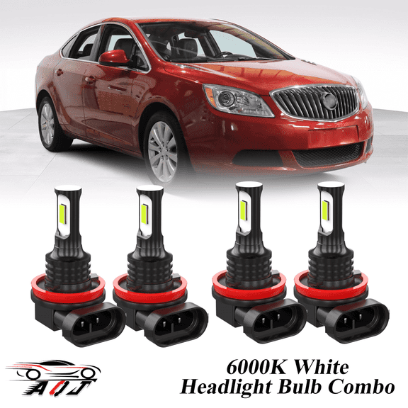 6000K White LED Headlight Bulbs Combo Kit For Buick Verano 2012-2017