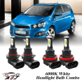 thumbnail image 1 of 6000K White LED Headlight Bulbs Combo Kit For Chevrolet Sonic 2012-2020, 1 of 12