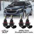 thumbnail image 1 of 6000K White LED Headlight Bulbs Combo Kit For Chevy Equinox 2018-2022, 1 of 12