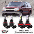 thumbnail image 1 of 6000K White LED Headlight Bulbs Combo Kit For Chevy Suburban 1500 2500 2007-2014, 1 of 12
